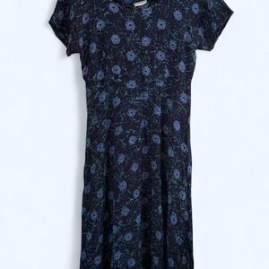 90s VTG Librarian Art Teacher Maxi Dress Floral Size M/L Bohemian Cottagecore